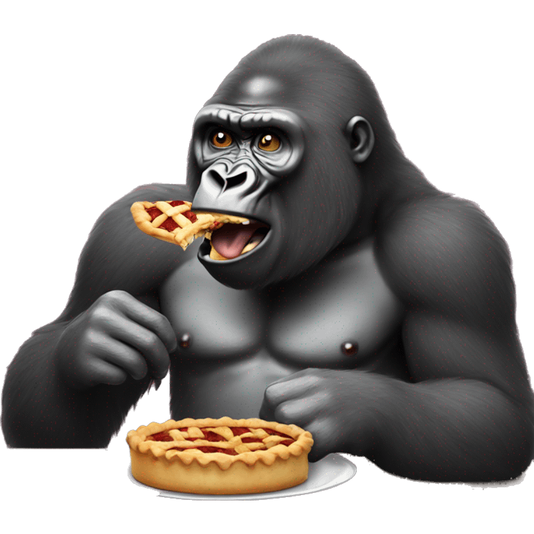 Gorilla eating pie emoji