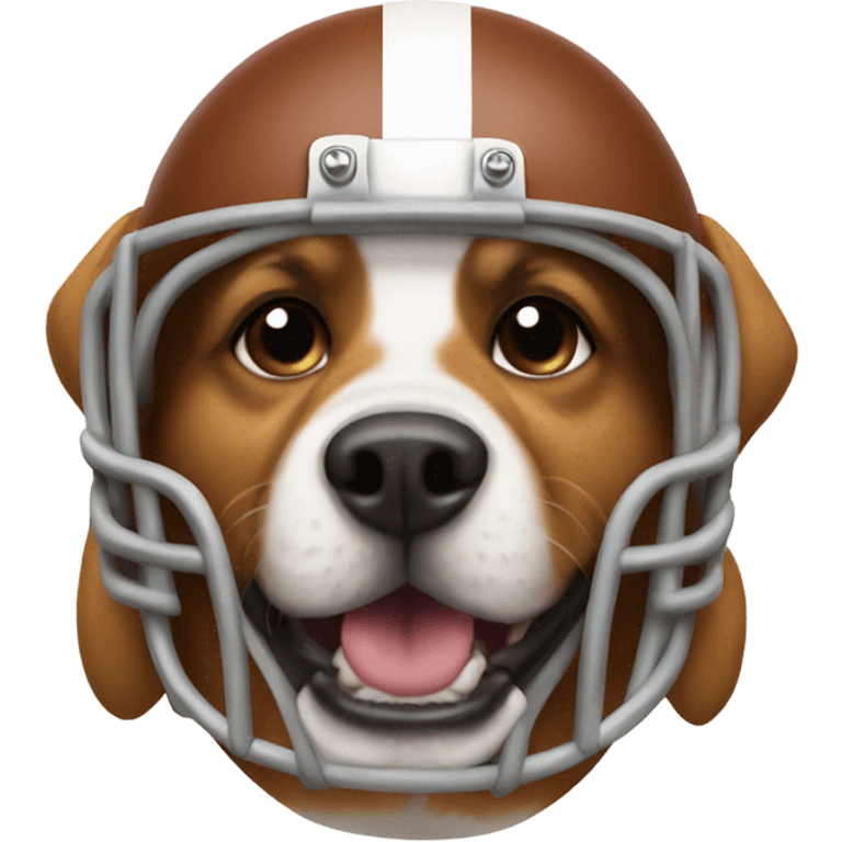 Dog wearing football helmet emoji