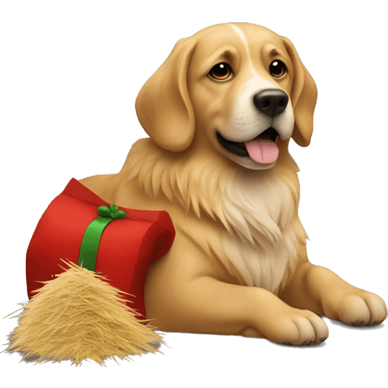 Dog with santa hay emoji