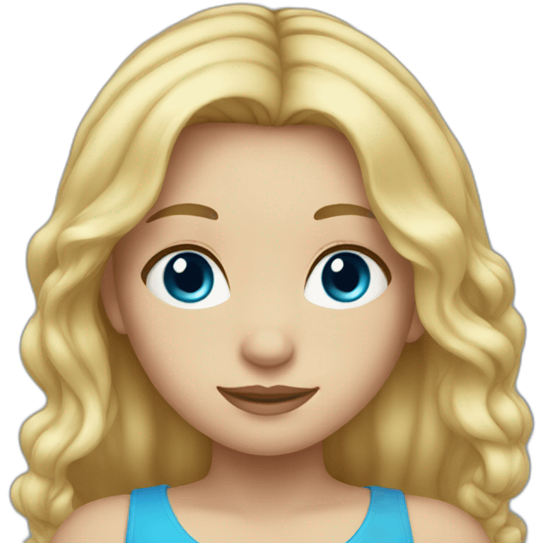 Blond hair girl with blue eyes emoji