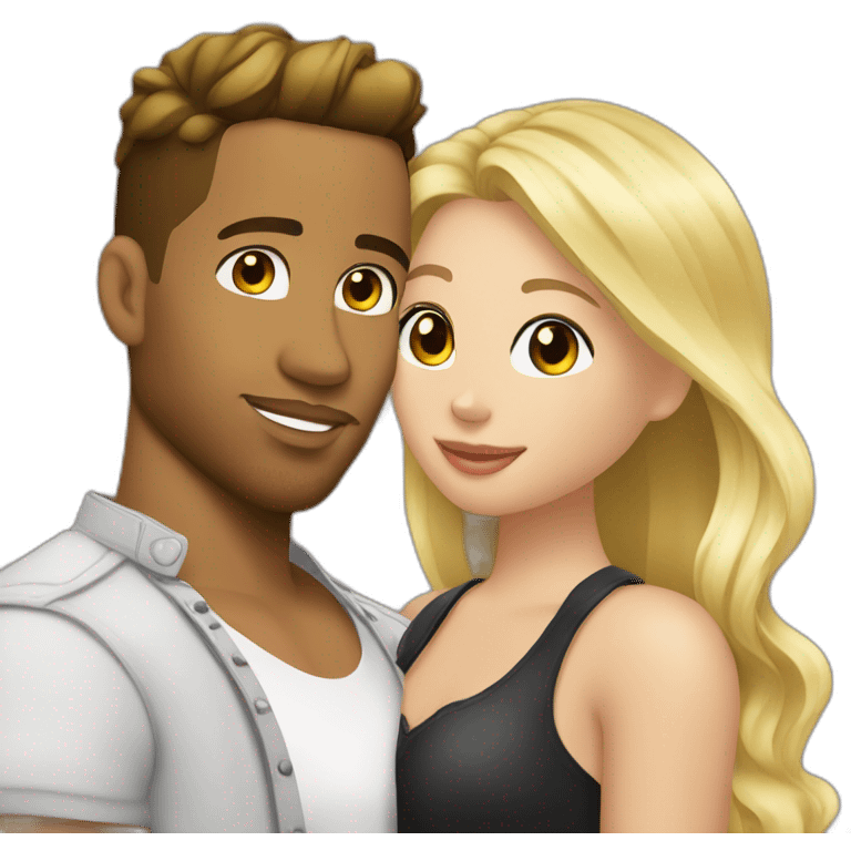 Romeo Santos and blond girl emoji