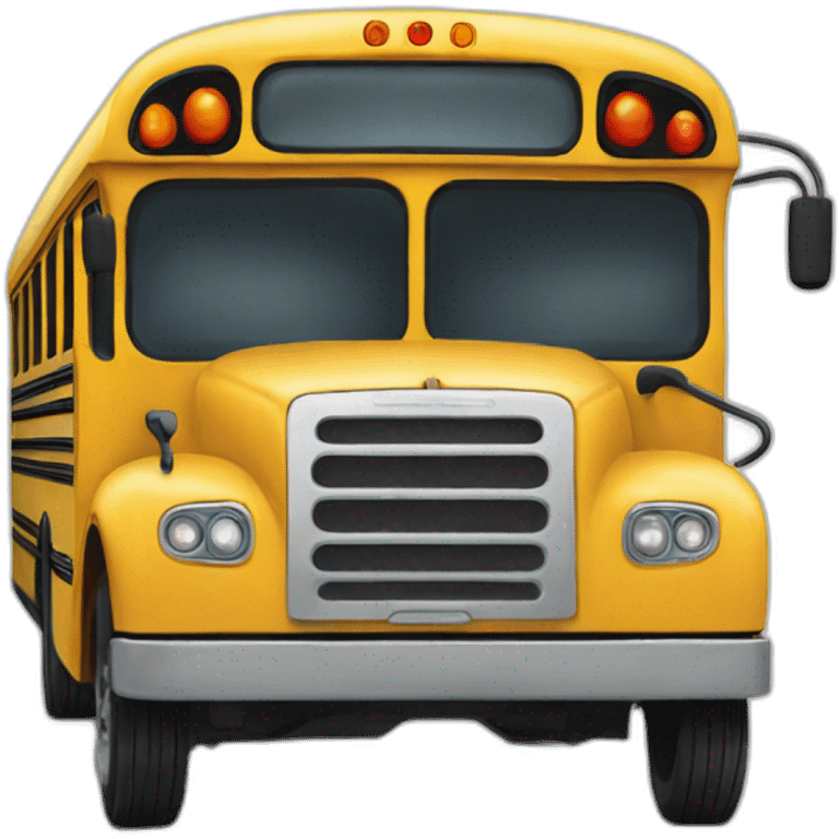 Front view of college bus without background emoji