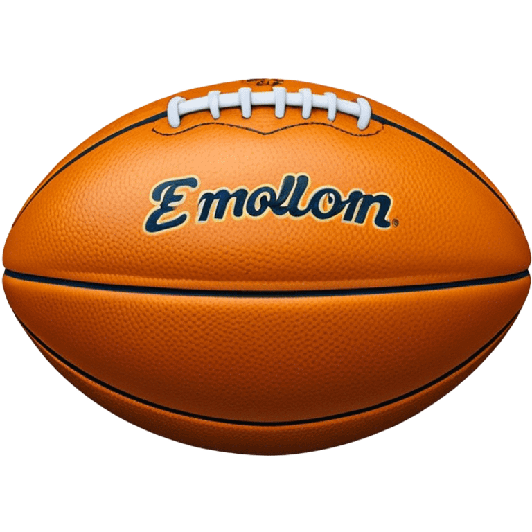 Cinematic Realistic image of an AFL ball with a rugged, textured leather surface and vibrant markings, rendered in rich detail with subtle signs of wear, set against a dynamic sports backdrop under energetic lighting emoji