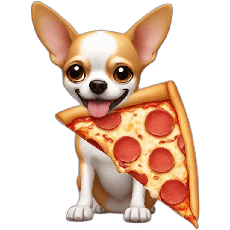 chihuahua eats pizza emoji