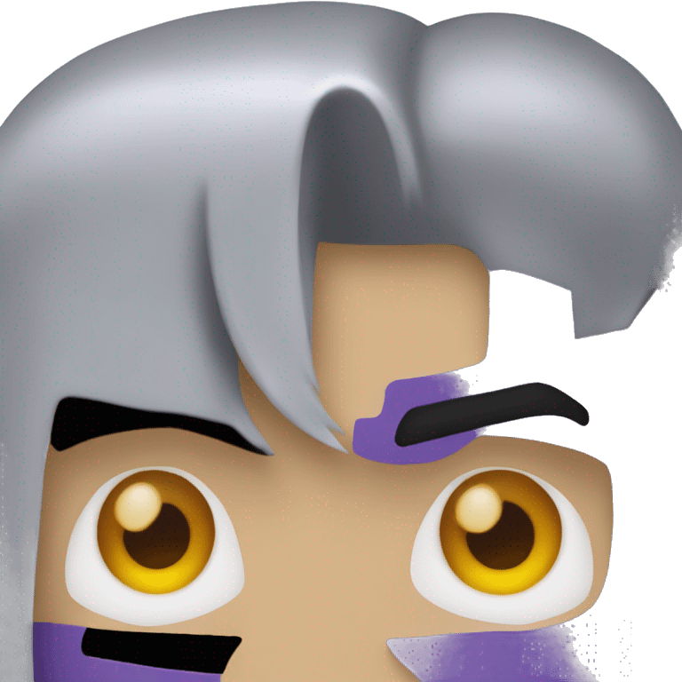 two-face, harvey dent, batman villian, right side of face purple, grey hair emoji