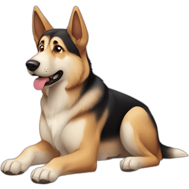 german shepherd husky emoji