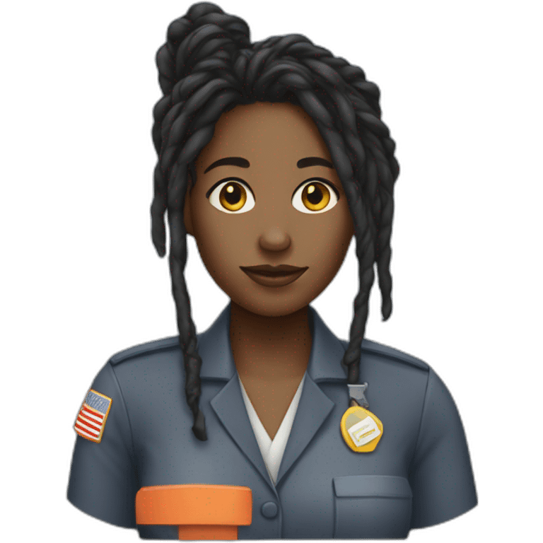 BLACK FEMALE POSTAL WORKER DREADS emoji