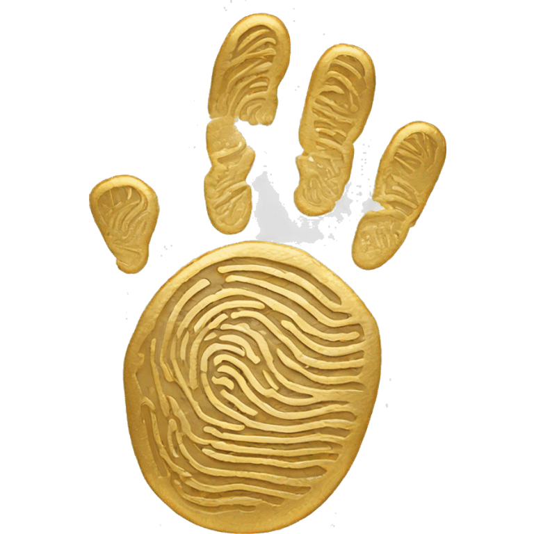 gold hand  fingerprint emoji