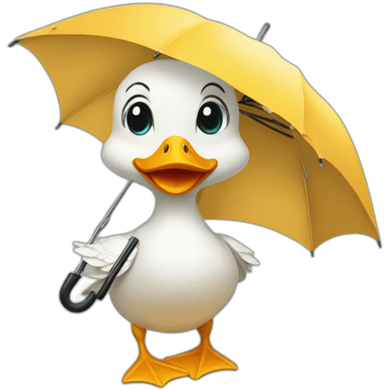 duck holding an umbrella emoji