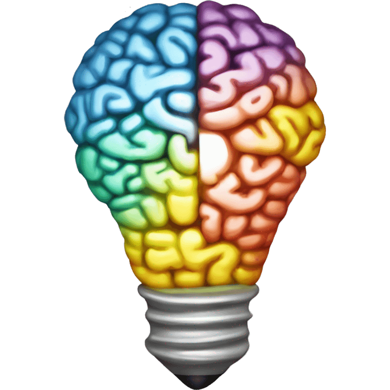 the human brain shaped idea lightbulb emoji