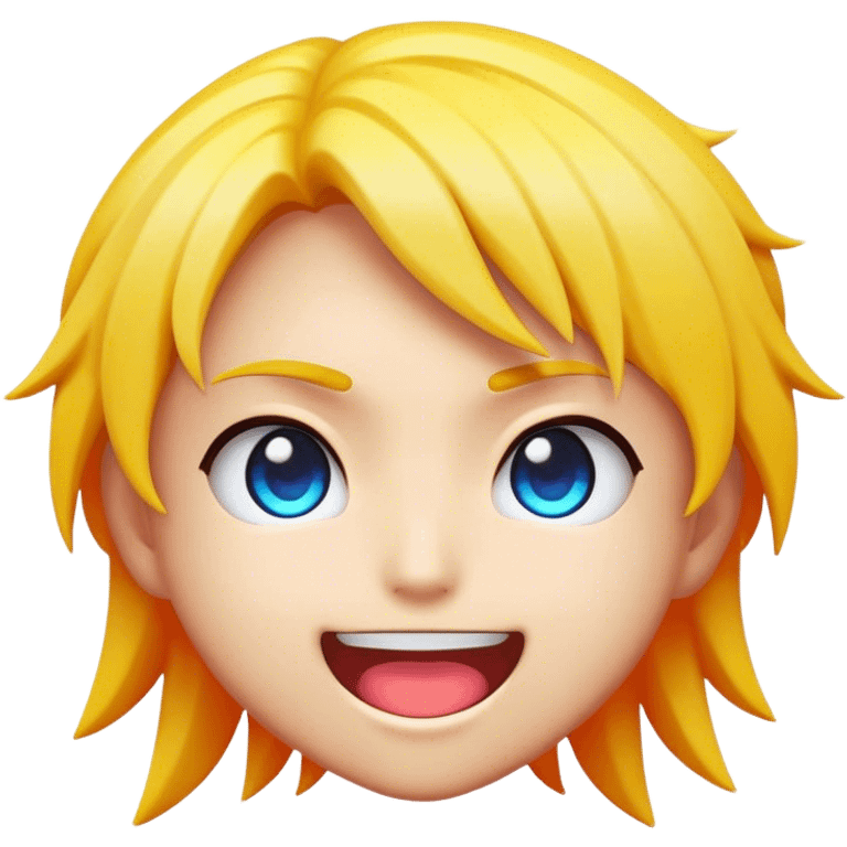 Cinematic Realistic Anime Pop Culture Emoji, featuring a dynamic, stylized portrayal of iconic anime characters rendered with vibrant textures and energetic, colorful lighting. emoji