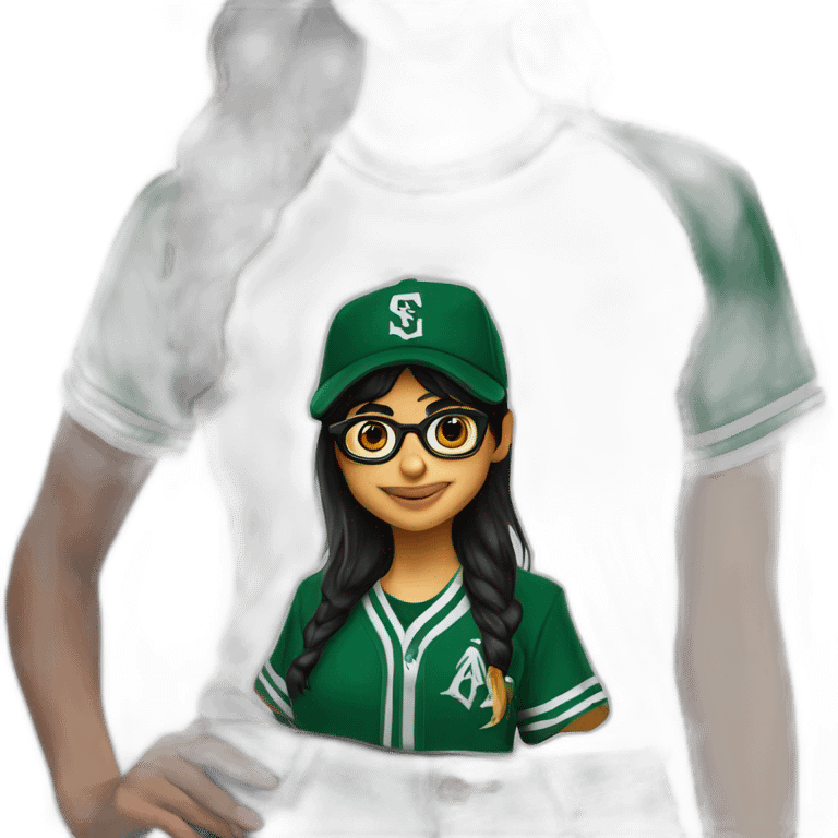 Mia Khalifa slytherin baseball tshirt emoji