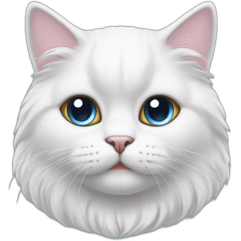 Cute white persan cat emoji