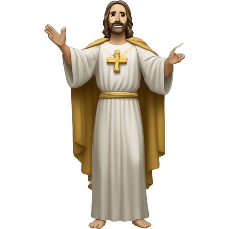 Cristo rey levantando los brazos emoji