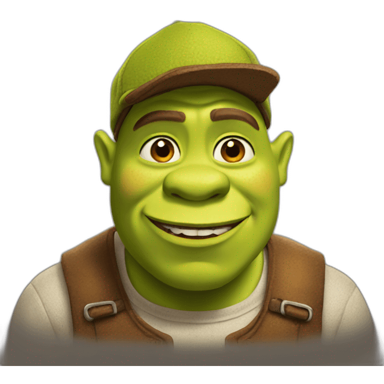 shrek with a brown cap emoji