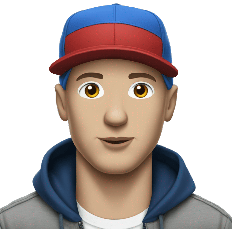 Eminem wearing a blue hat emoji