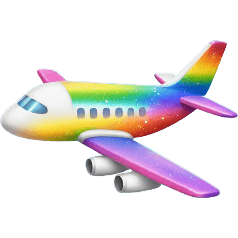 Rainbow plane with sparkles emoji