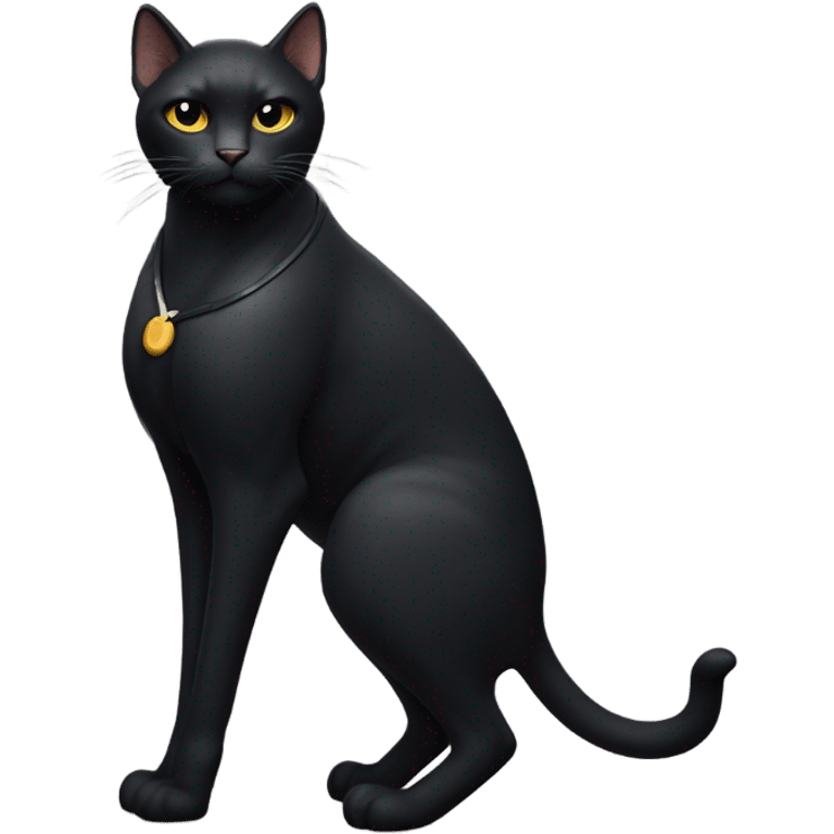 Black cat wearing speedo emoji