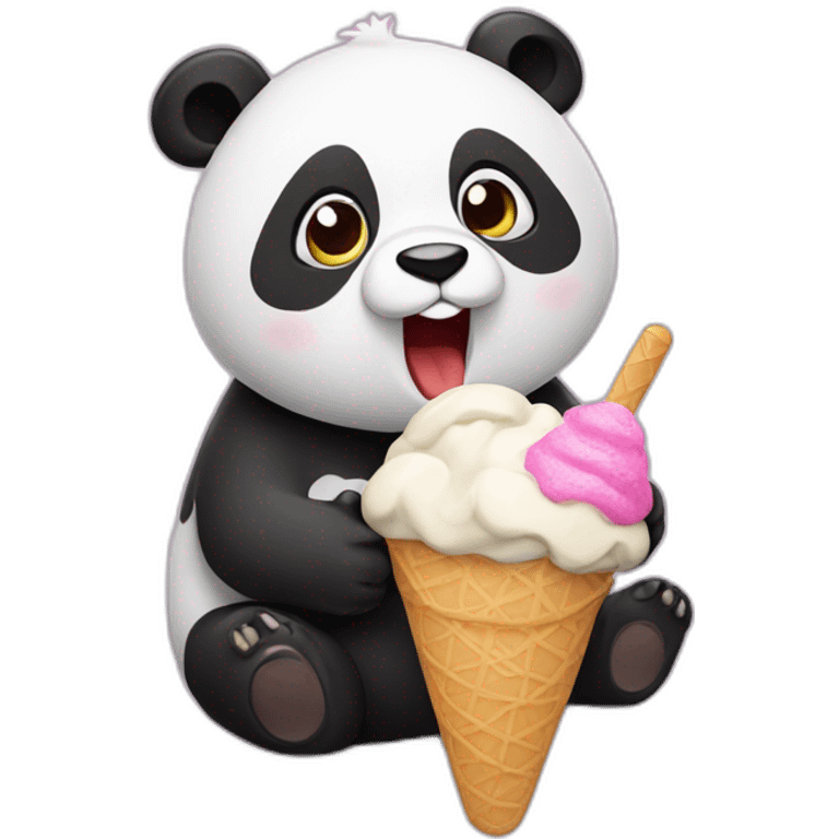 Panda eating ice cream emoji