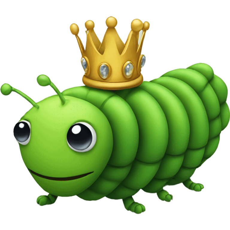 Caterpillar with a crown emoji