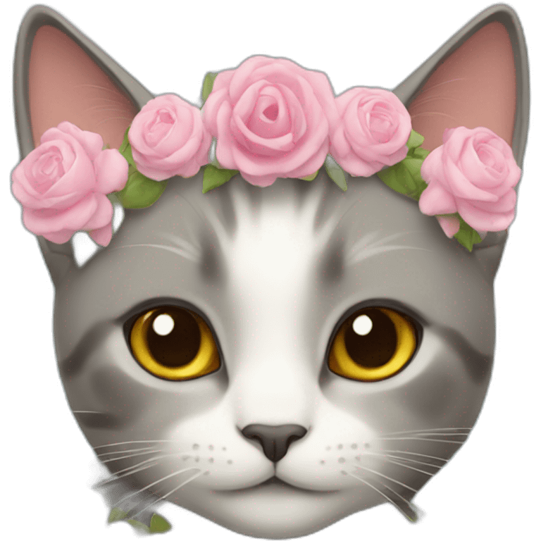 Cat with tiara of flowers  emoji