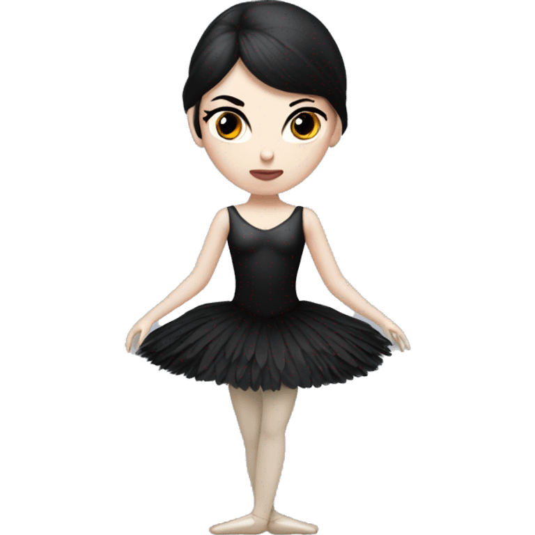 One Black swan ballet woman, sad fierce pale skin with black hair woman  emoji