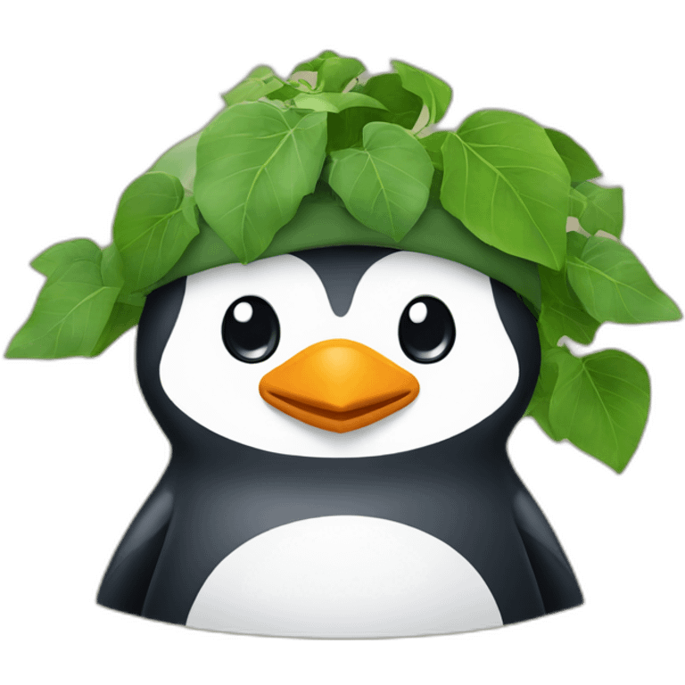 penguin head with ivy cap emoji