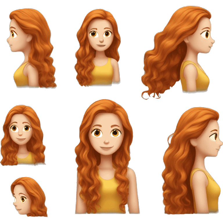 Beautiful girl with long ginger hair  emoji