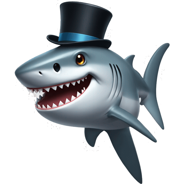 Shark with tophat  emoji