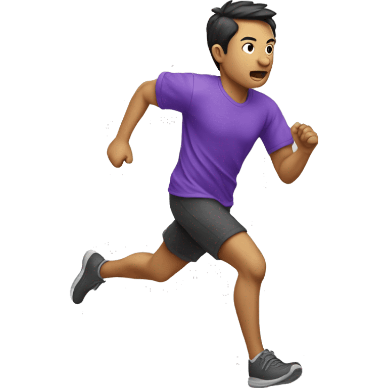 liuxiang running fast purple shirt emoji