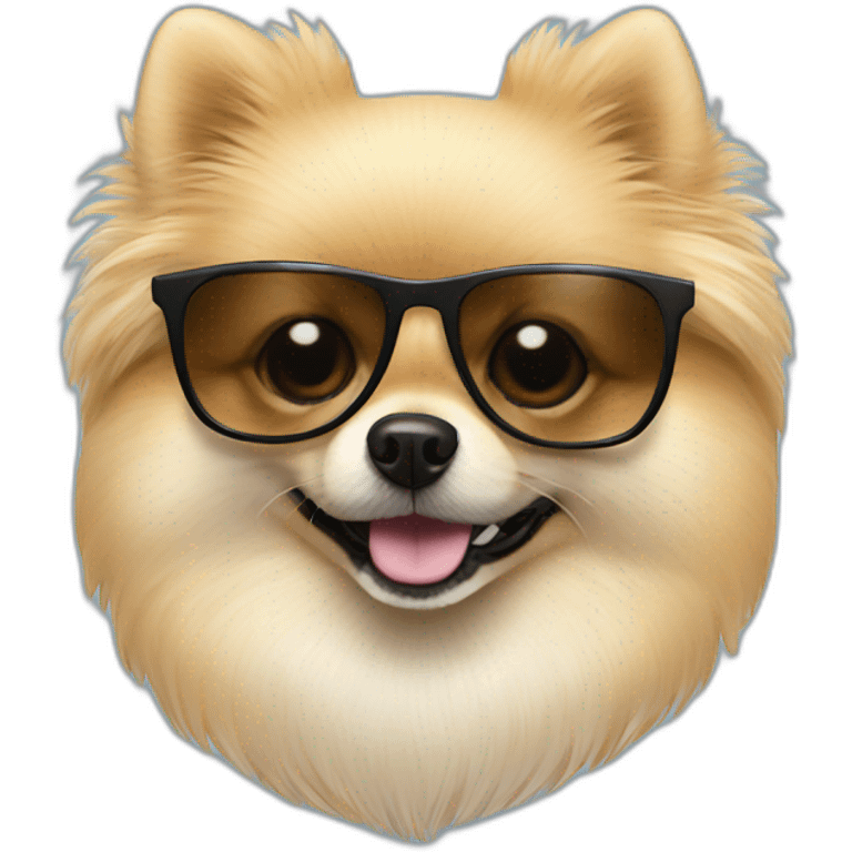 cream pomeranian with sunglasses emoji