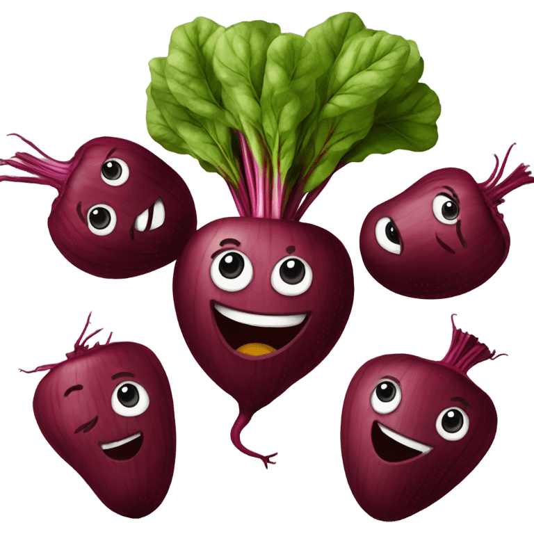 happy beetroot shows great emoji