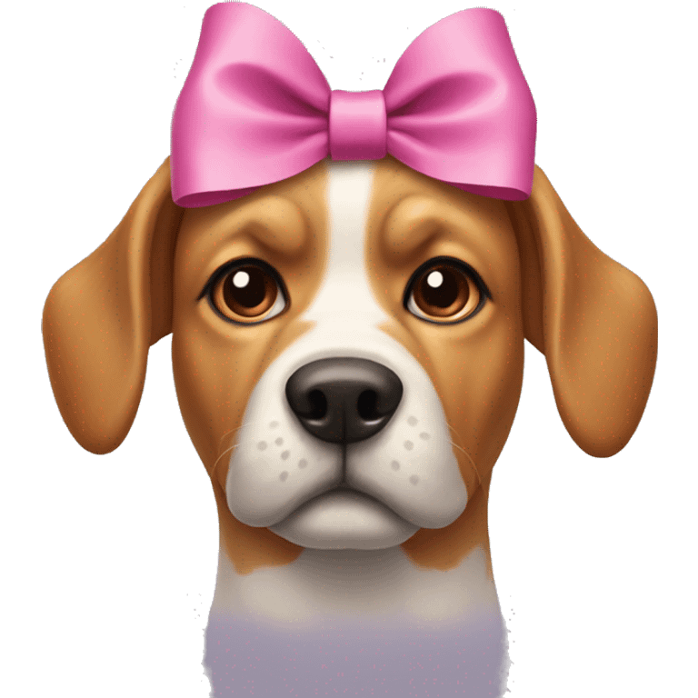 Dog with a bow on top of its head emoji