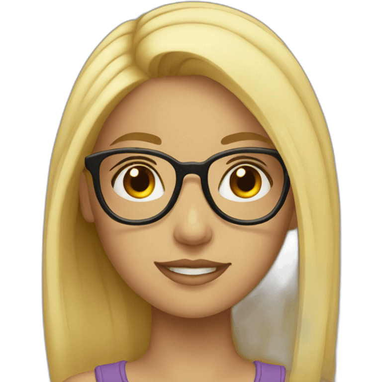 Blonde girl with glasses emoji