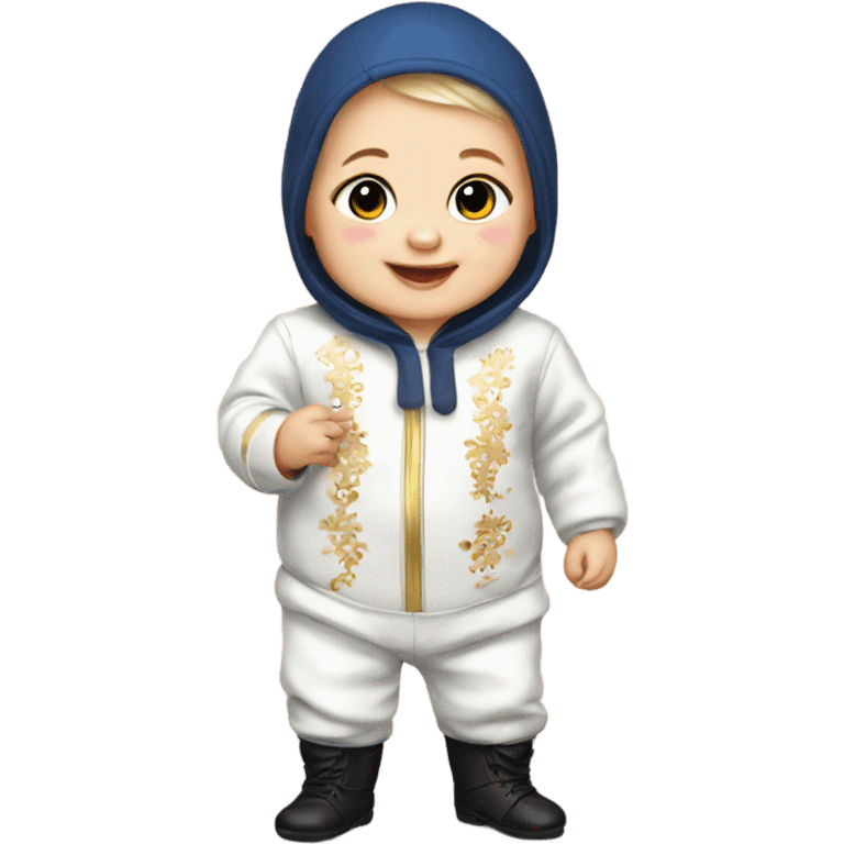 russian baby in New Year's suit emoji