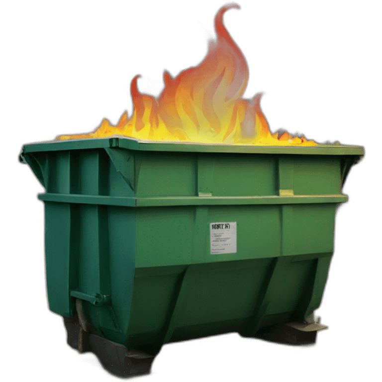 dumpster with flames on top emoji