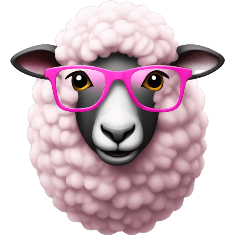 sheep in pink glasses emoji