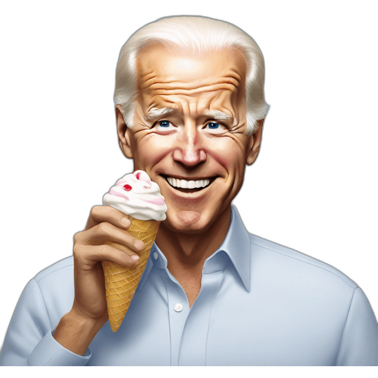 Joe Biden eating ice cream emoji