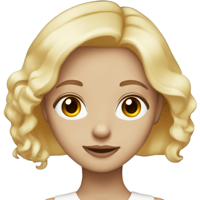 Girl with orange eyes blonde hair and white skin emoji