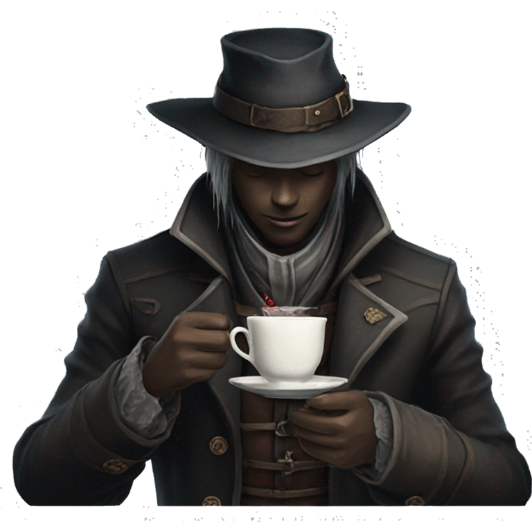 Bloodborne hunter drinking tea emoji