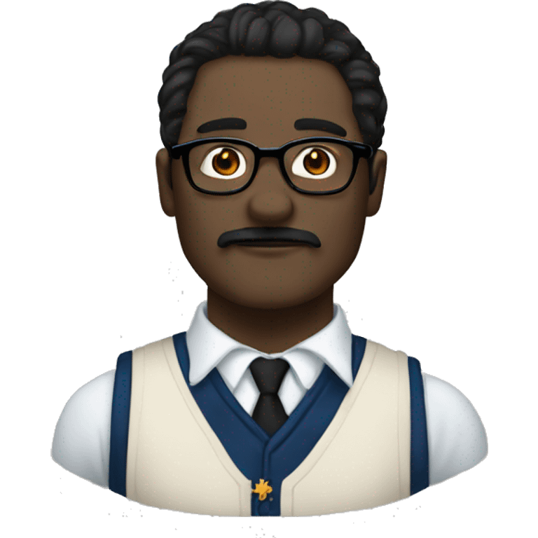 a man with white skin, he has black, long and very straight hair, a black mustache and glasses, ravenclaw emoji