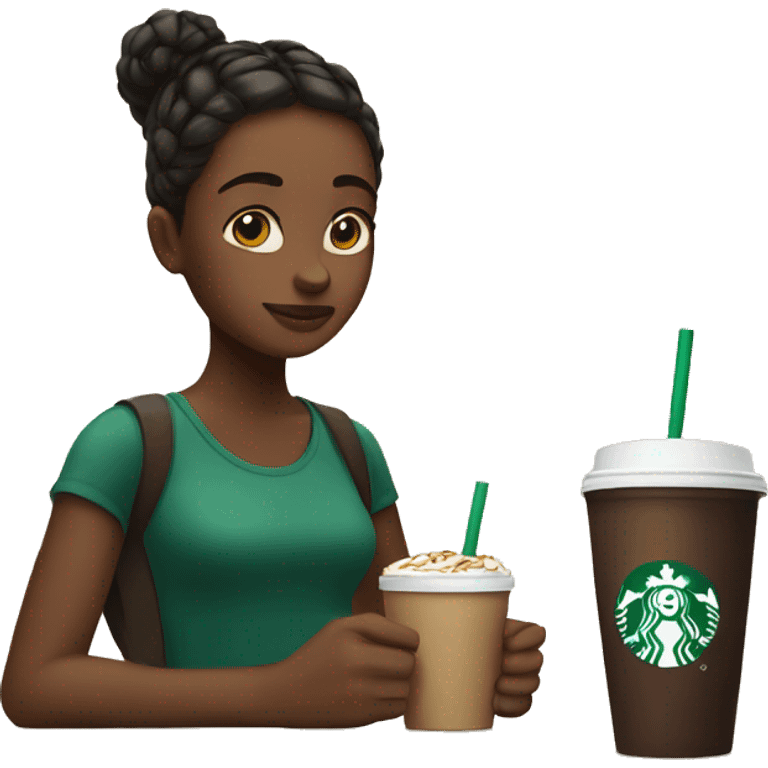 Girl with a Starbucks  emoji