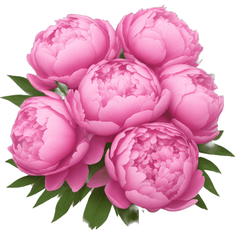 large bouquet of pink peonies emoji