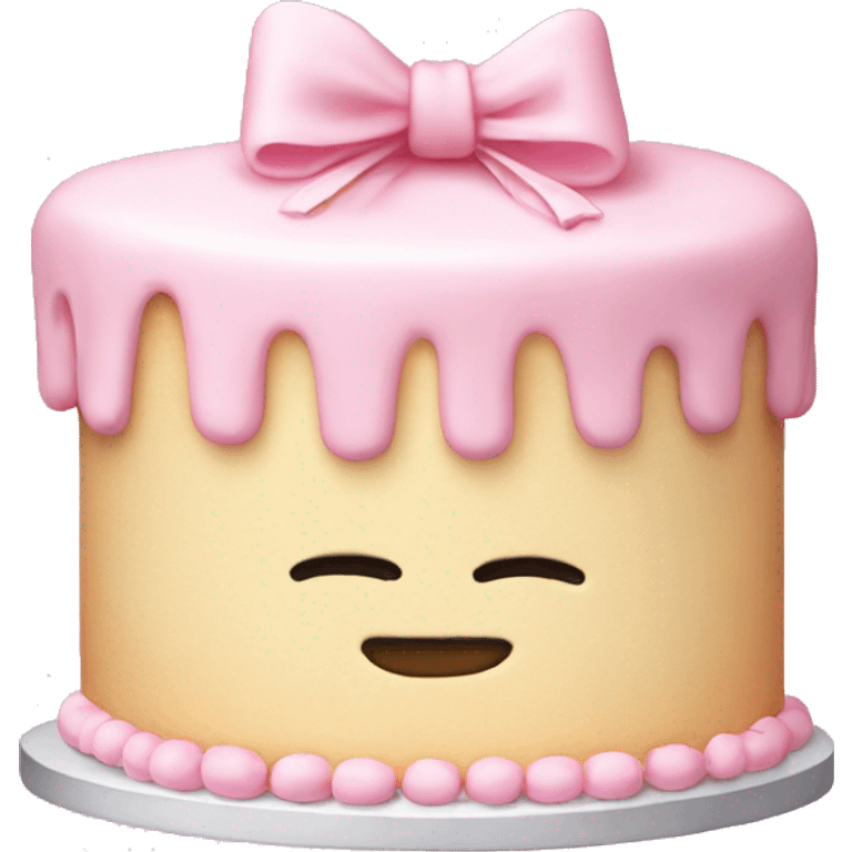 light pink cake with mini bows  emoji