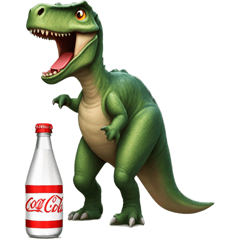 Dino with a coke emoji