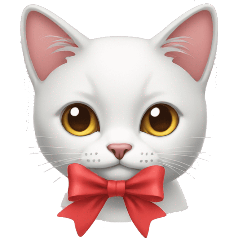 A cat with a bow emoji