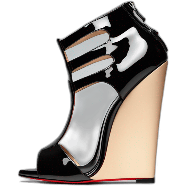 WEDGE heel LOUBOUTIN black PATENT emoji