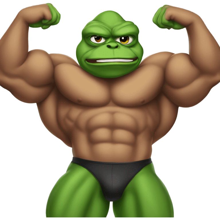 Body builder Pepe the frog shirtless emoji