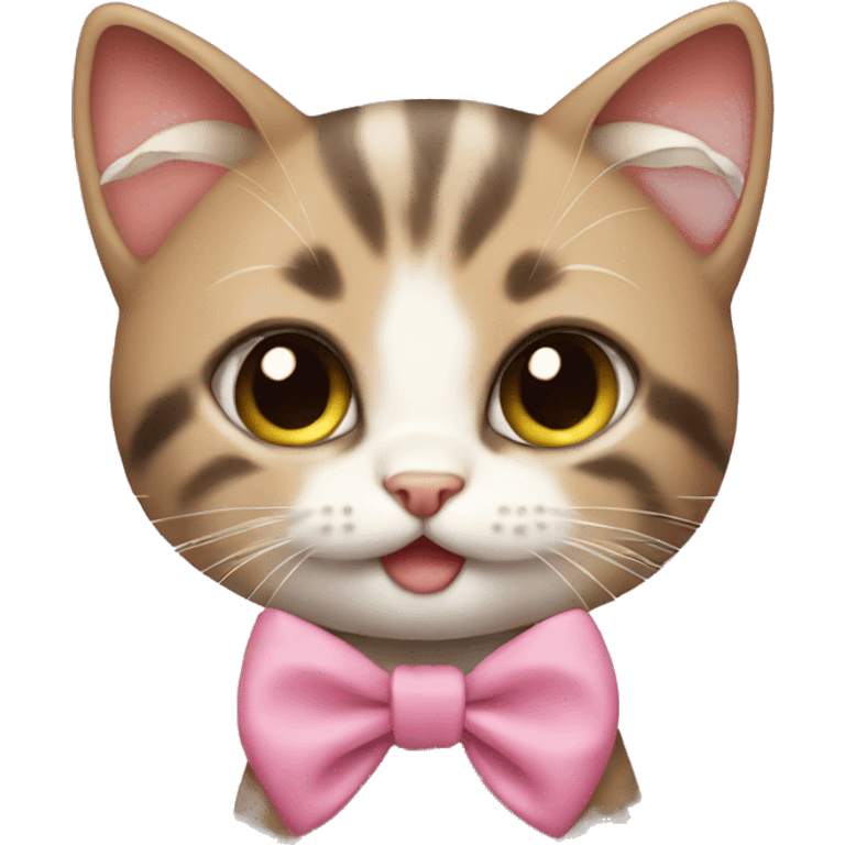 cute kitten wearing a bow emoji