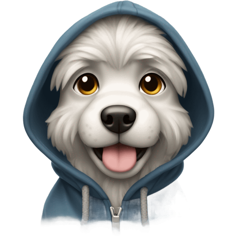 Dog wearing a hoodie emoji